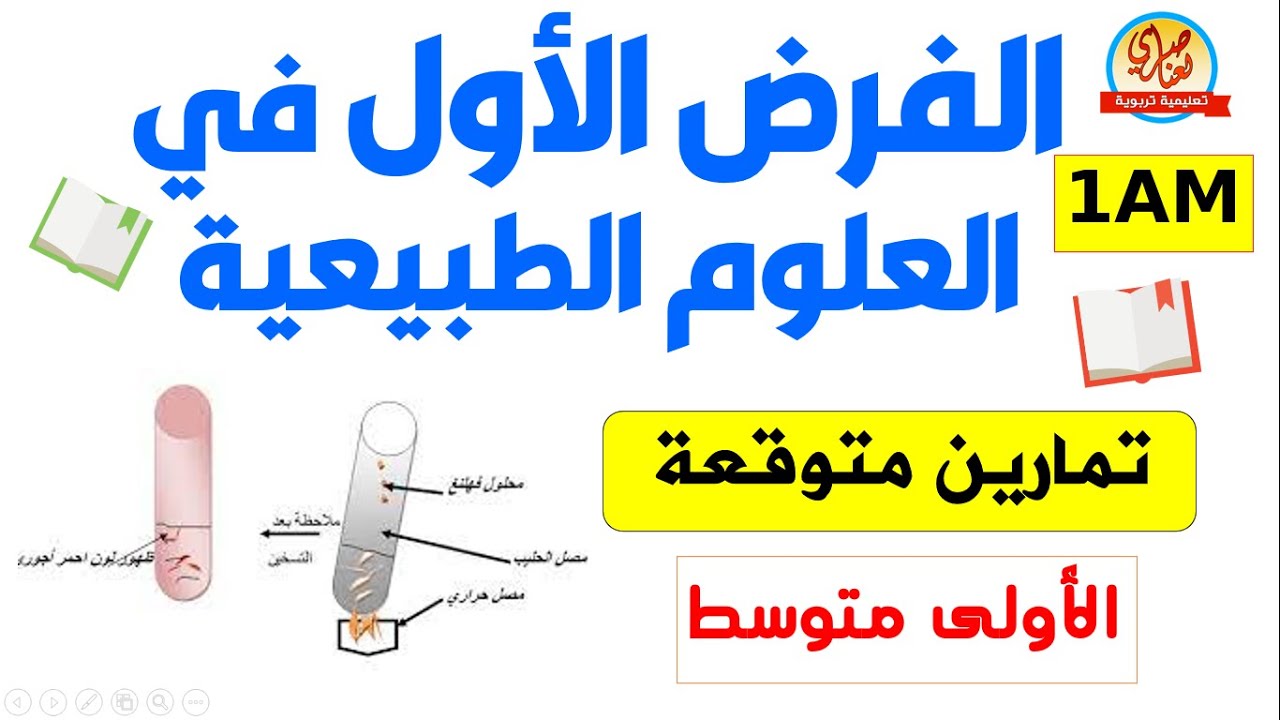 الفرض الأول في العلوم الطبيعية للسنة الأولى متوسط 1AM