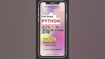 Free Demo on Complete Full Stack Python By K.V.Rao