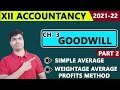 Goodwill Valuation | Part 2. Average & Weighted Average Profits method. 12th Accounts 2021-22.