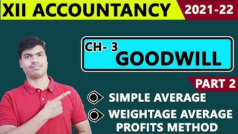 Goodwill Valuation | Part 2. Average & Weighted Average Profits method. 12th Accounts 2021-22.
