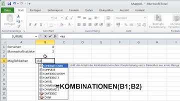 100 Excel 2010 Funktionen - Die Funktion KOMBINATIONEN