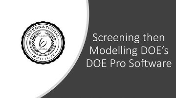 Screen/Modelling using DOE Pro software