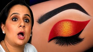 Red & Gold Cut Crease Eye Makeup Tutorial  Easy Glitter Eye Makeup Step by Step |Parul Garg Inspired