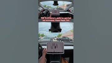 FSD 13.2.9 turns L, parks on spot but not accurately. Home Depot Test #teslafsd #fsdbeta #fsd