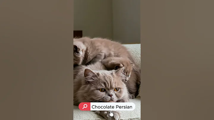 Video 8992251: chocolate persian, persian mom, baby persian, fluffy persian, cat kitten cuddles