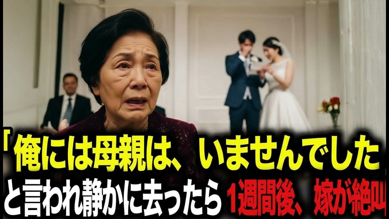 「私には母がいない」と婚礼で否定された母親。姿を消した1週間後→資産の消滅に息子夫婦は蒼白になった