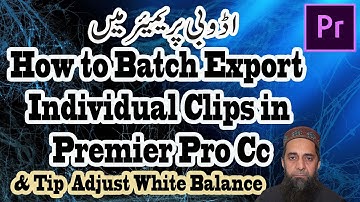 How to Batch Export Individual Clips in Premiere Pro CC Urdu Hindi Youtube