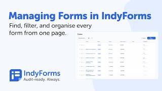 Managing Forms in IndyForms | Forms Page Tutorial