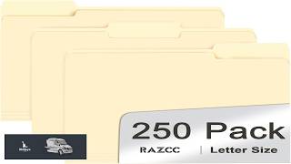 File Folder RAZCC 250 Pack 1 3 Cut Tab File Folders Letter Size