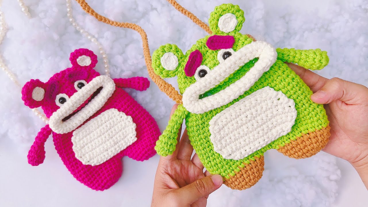 Crochet bag Losto bear || Hướng dẫn móc túi gấu dâu đơn giản nhất