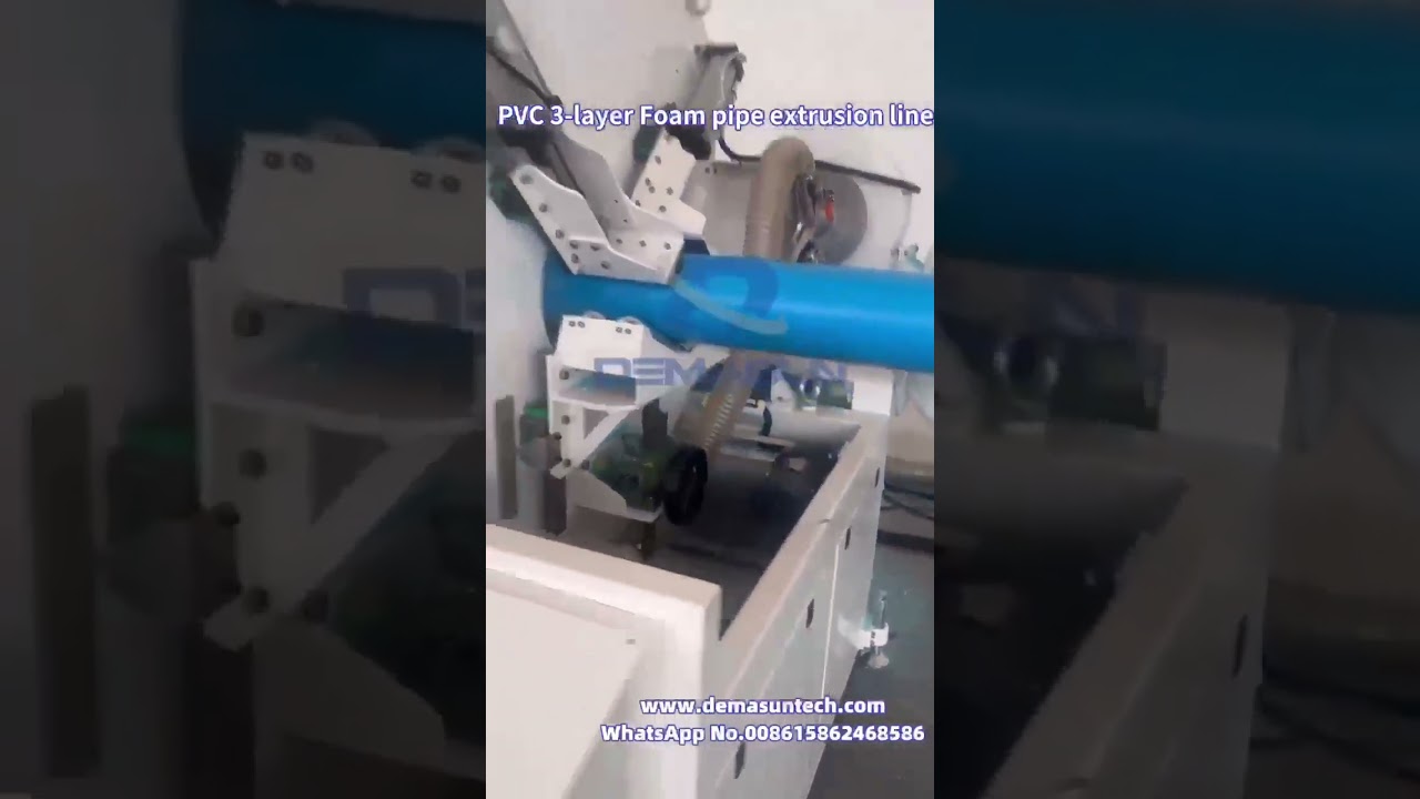 New Technology UPVC foam three-layer pipe extrusion line with twin-screw extruders PVC pipe machine