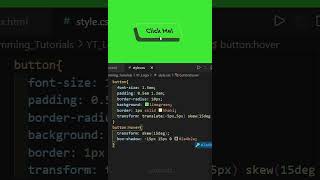 3D Button Hover Effect using HTML CSS | CSS shorts for Beginners | #shorts #ytshorts #css #html