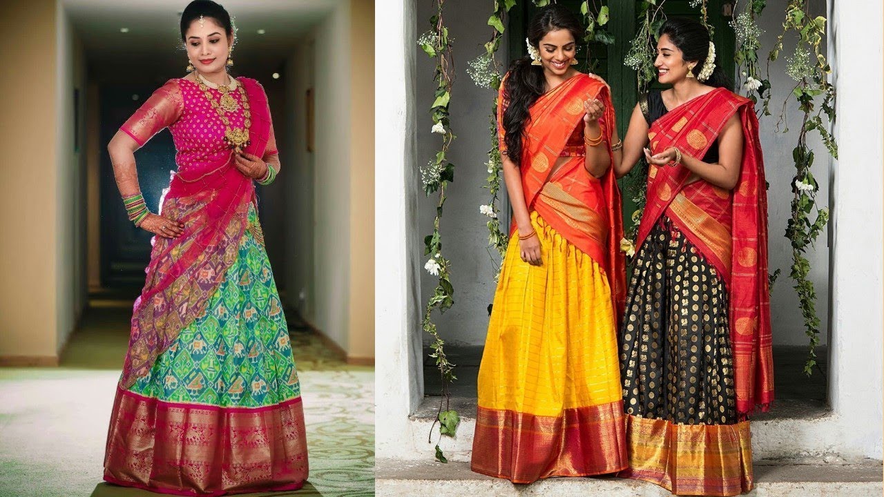 Silk Half Saree Designs 19 Indian Fashion 19 Youtube Silk Half Saree Designs 19 Indian Fashion 19 Youtube