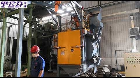 Double spinner hook shot blasting machine for casting