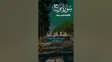 فقلت استغفروا ربكم إنه كان غفارا 🤲💚#فارس عباد #سورة نوح