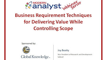 Webinar: Business Requirements Scoping Techniques w/Joy Beatty