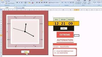 Analog & Digital Clock using Excel VBA