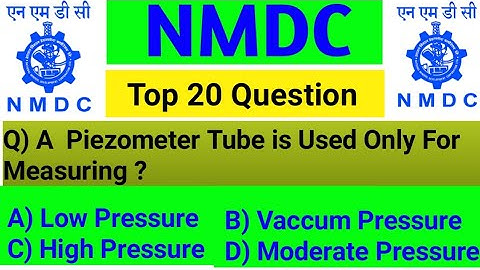 Top 20 Important Questions For NMDC Exams || Fluid Mechanics || NMDC Junior Officer || Mechanical