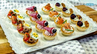 4 TARTALETAS Saladas Variadas  con RELLENOS Diferentes y Originales  Recetas de Navidad 15/24