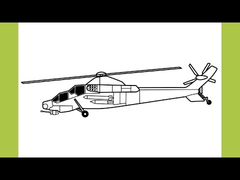 How to draw a Helicopter step by step / drawing military helicopter easy