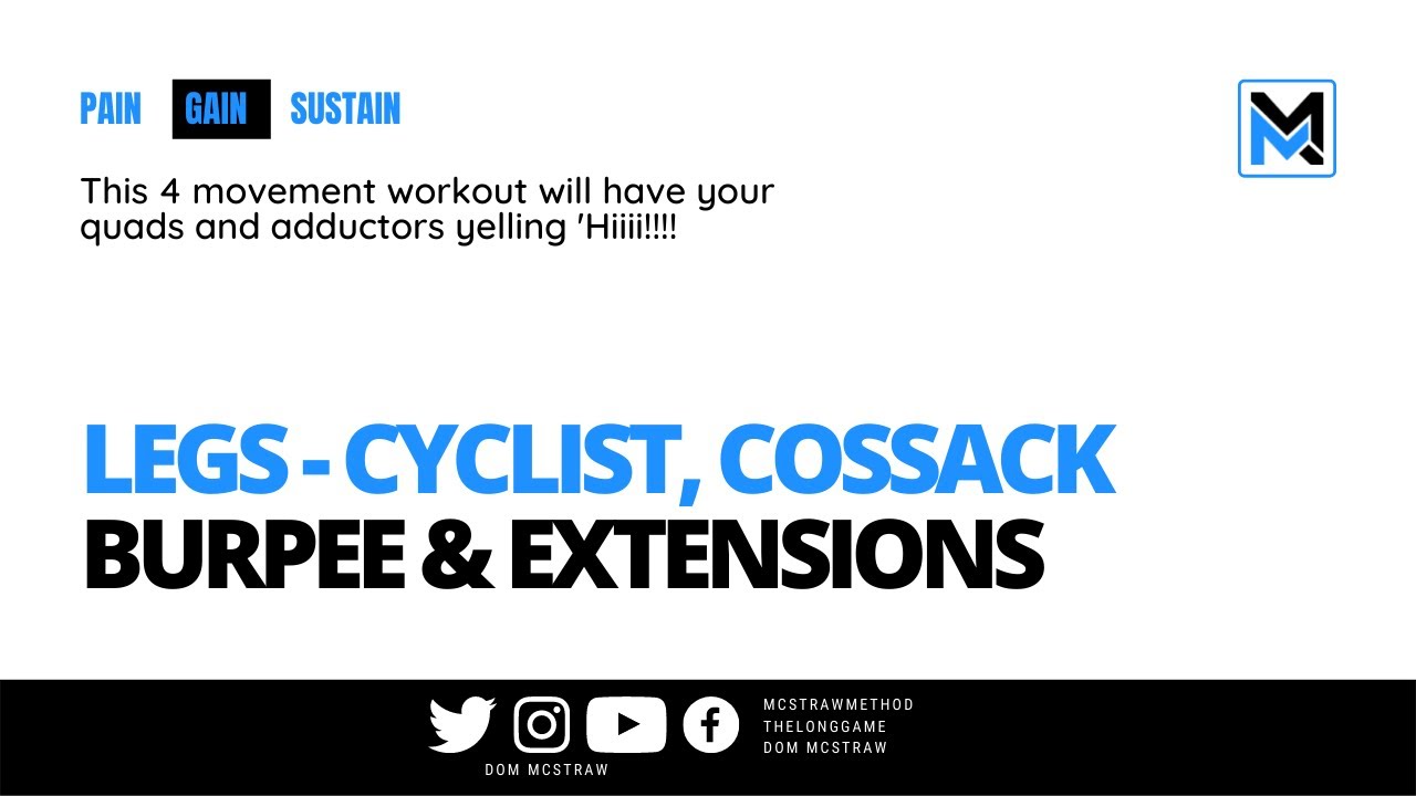 [22-061] LEGS - CYCLIST, COSSACKS, BURPEES & EXTENSIONS - YouTube