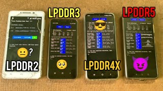 : LPDDR2 Vs LPDDR3 Vs LPDDR4x Vs LPDDR5 RAM Speed Test