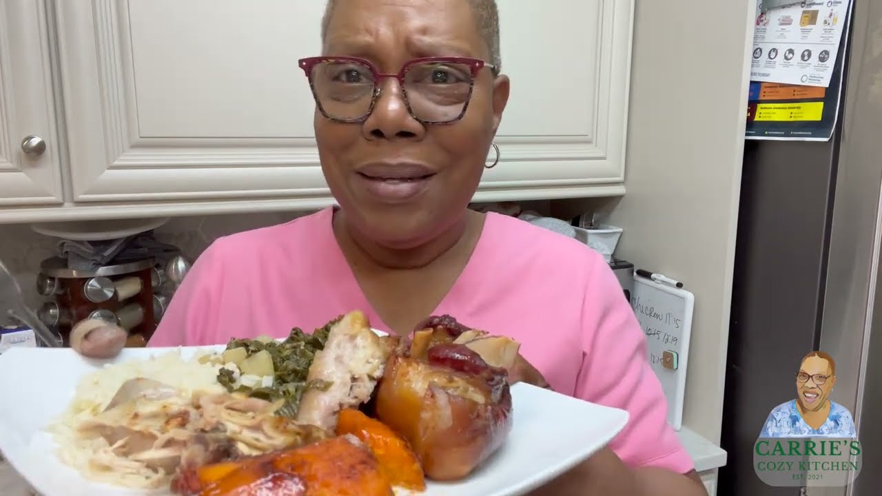 Sunday's Dinner with Baked Ham Hocks and Turnip Greens