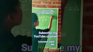 1 Second Odd Number Addition #maths #education