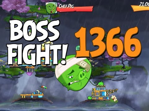 Angry Birds 2 Boss Fight 196! Chef Pig Level 1366 Walkthrough - iOS, Android