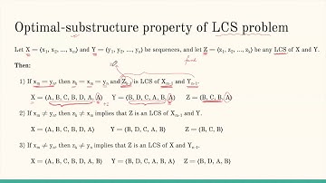 [Algorithms] Optimal-substructure property of the longest common subsequence problem