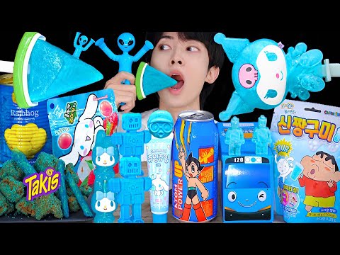ASMR ICE CREAM BLUE <strong>TAKIS</strong> PARTY 직접 만든 블루 타키스 아이스크림 젤리 먹방 DESSERTS JELLY CANDY MUKBANG EATING SOUNDS