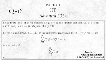 JEE Advanced 2025 Math Paper 1 (Q 12) solution | IIT JEE Maths | #jeeadvanced2025 #projecteducation