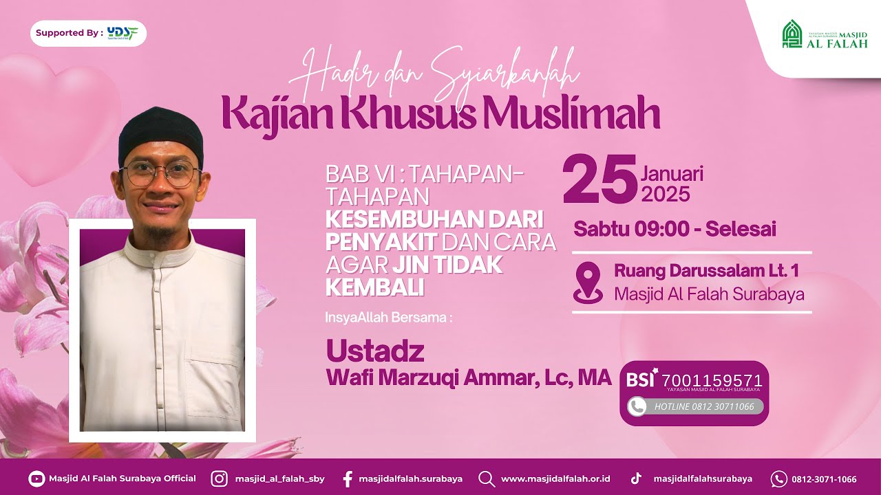 TAHAPAN-TAHAPAN KESEMBUHAN DARI PENYAKIT-KAJIAN MUSLIMAH - Ustadz Wafi ...