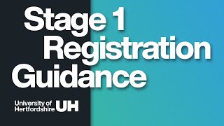 Stage 1 Registration Guidance