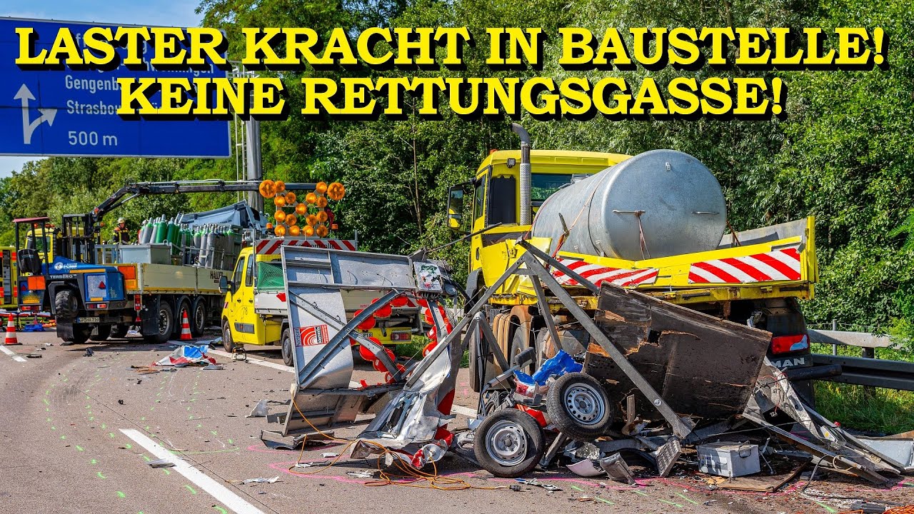 [GEFAHRGUTLASTER KRACHT IN BAUSTELLE] - KEINE RETTUNGSGASSE + GAFFER - | TRÜMMERFELD | A5 | BERGUNG