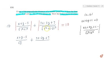 If sum of the perpendicular distances of a variable point `P (x , y)` from the lines `x + y 5 = ...