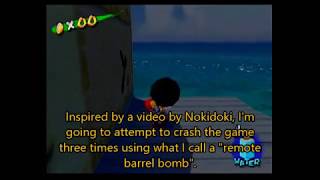 Exploding a Barrel Crashes Super Mario Sunshine