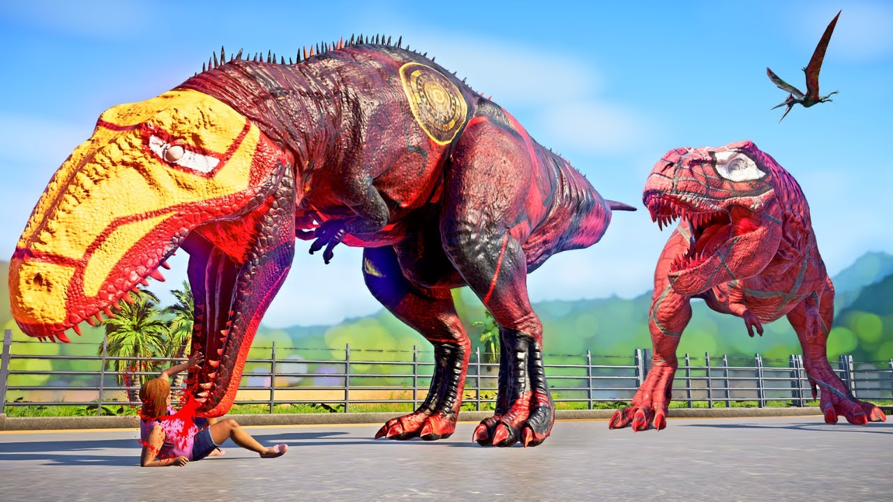 Jurassic World Evolution - IRONMAN Giganotosaurus, SPIDERMAN T-REX, Ultimas...