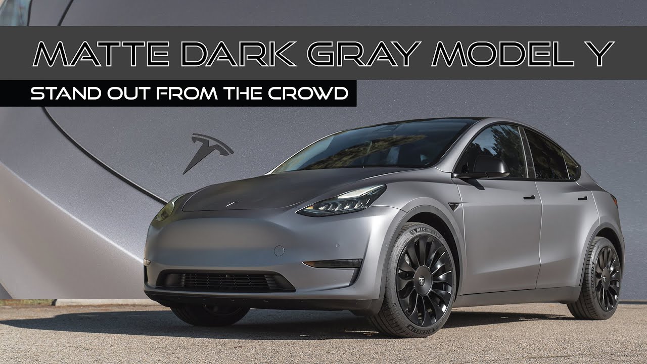 Matte Gray Tesla Model Y with 20 inch TSV Flow Wheels YouTube