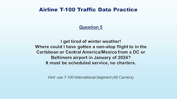TranStats T-100 Traffic Data Practice
