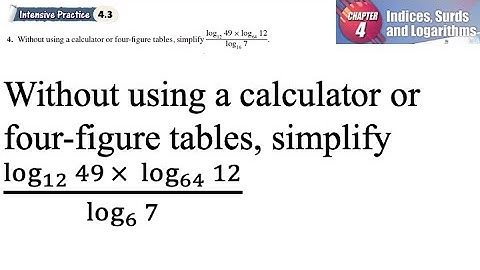 Indices, Surds and Logarithms 4.3 Q4 | latihan intensif 4.3 | Express log