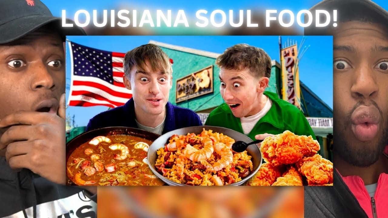 🇬🇧BLACK BRITS REACTS TO - Two Brits try Louisiana Soul food for the first time!