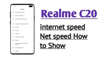 Realme C20 , internet speed net speed How to Show