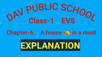 DAV PUBLIC SCHOOL CLASS-1 EVS Chapter-6 A house is a must( Explanation) by Nilofar