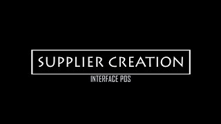 Supplier Creation | Interface POS | Video Tutorial