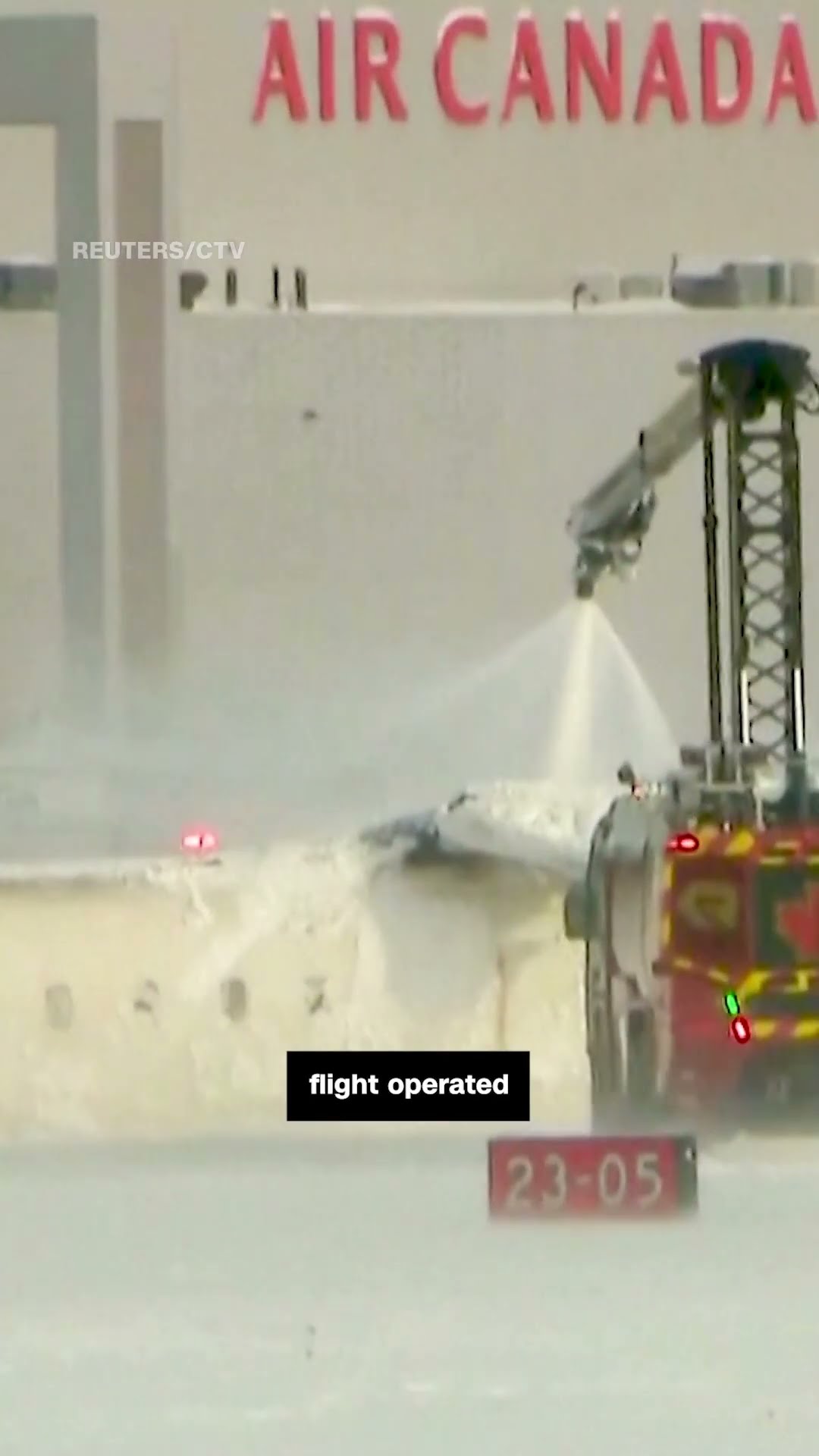 Video shows overturned plane on runway