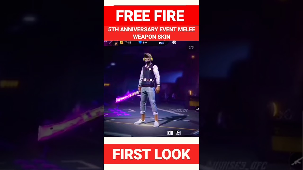 5TH ANNIVERSARY EVENT MELEE WEAPON SKIN IN FREE FIRE 