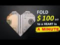 Money heart  comment faire un cur  partir dun billet de 100 dollars