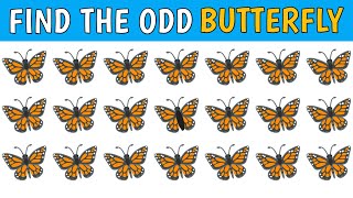 Find The Odd Butterfly 🦋| Emoji Detective: Unraveling the Odd One Out Challenge!