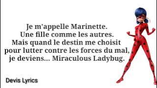 Parole de la chanson miraculous par lou